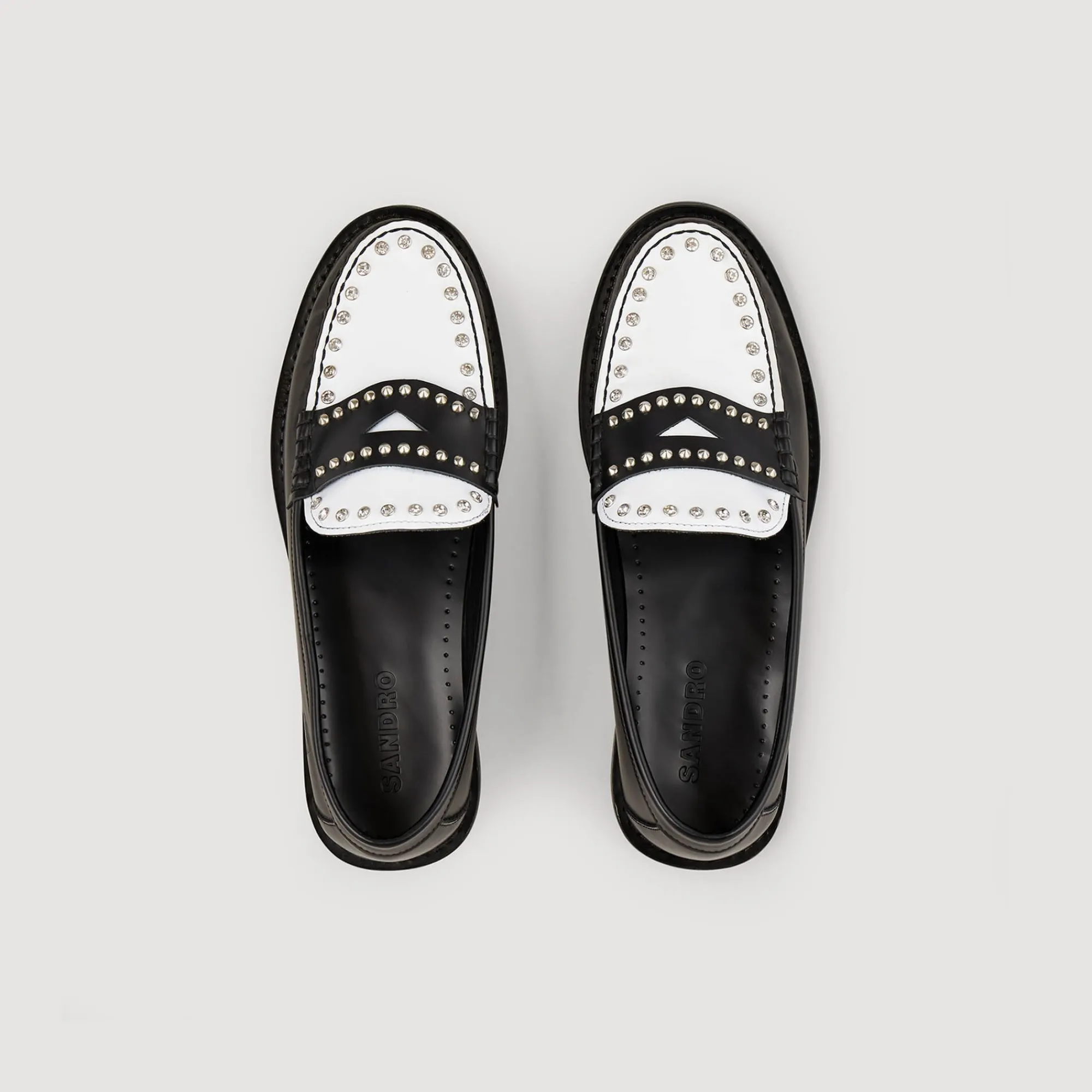 Mulheres Sandro Paris Mocassins Bicolores Com Tachas