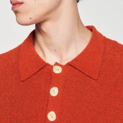 Homem Sandro Paris Polo De Malha Com Efeito Terry