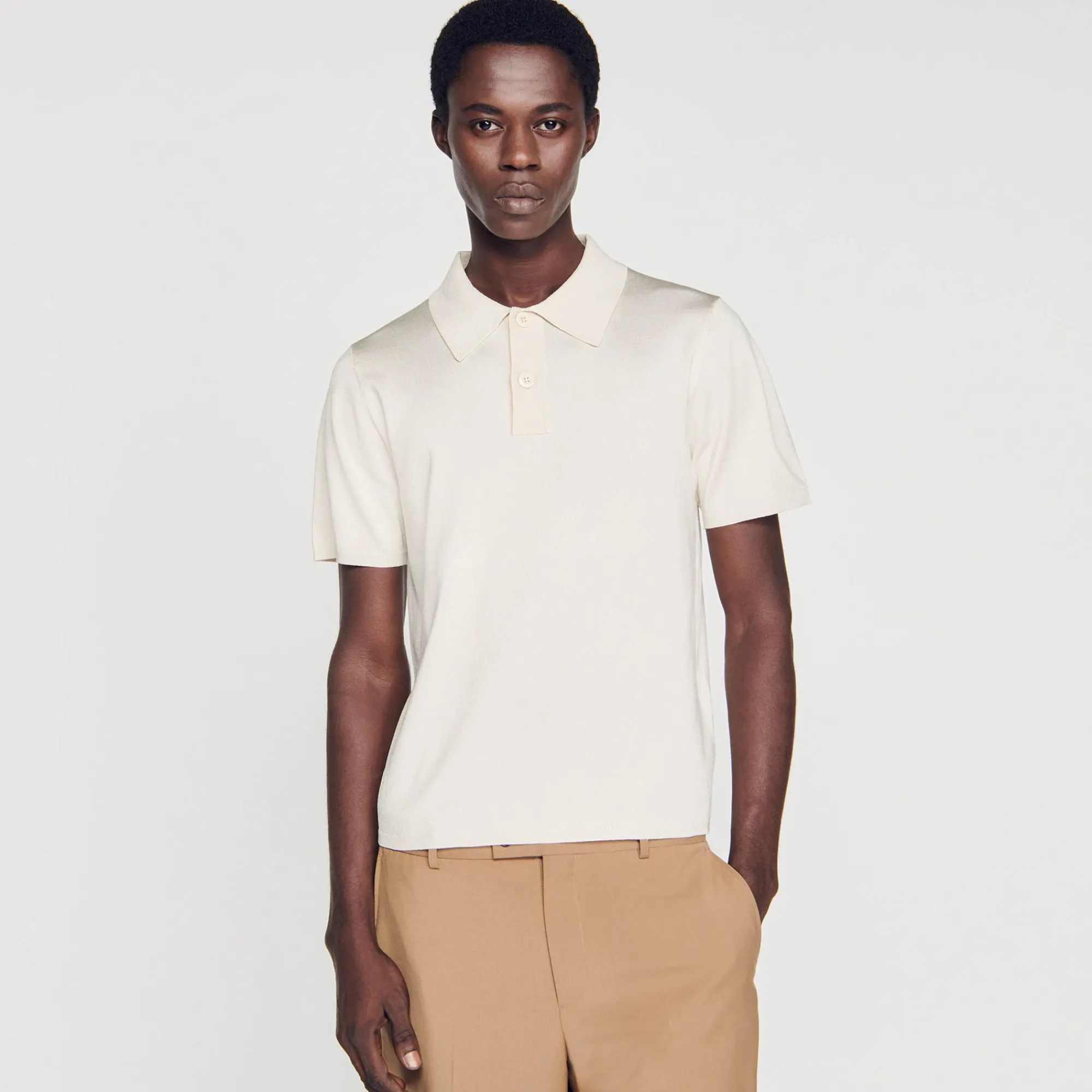 Homem Sandro Paris Polo De Malha De Manga Curta