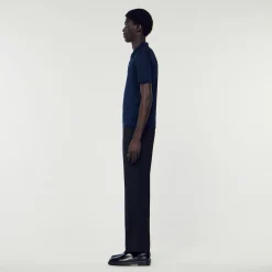 Homem Sandro Paris Polo De Malha De Manga Curta