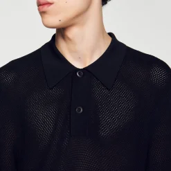 Homem Sandro Paris Polo De Malha Perfurada