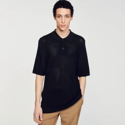 Homem Sandro Paris Polo De Malha Perfurada