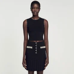 Mulheres Sandro Paris Saia Curta Com Pedras