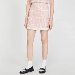 Mulheres Sandro Paris Saia Curta De Sarja