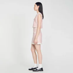 Mulheres Sandro Paris Saia Curta De Sarja