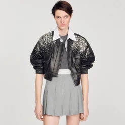 Mulheres Sandro Paris Saia Curta Plissada