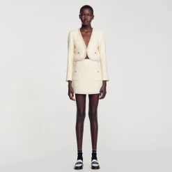 Mulheres Sandro Paris Saia De Sarja Pedra