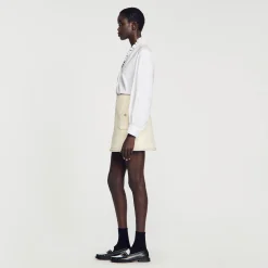 Mulheres Sandro Paris Saia De Sarja Pedra