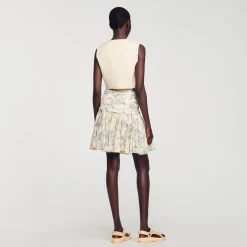 Mulheres Sandro Paris Saia Florida Com Babados