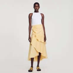 Mulheres Sandro Paris Saia Longa Assimetrica