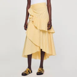 Mulheres Sandro Paris Saia Longa Assimetrica