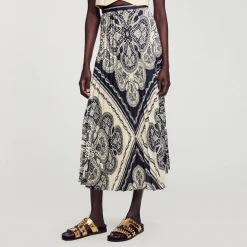Mulheres Sandro Paris Saia Longa Esvoacante Com Bandana