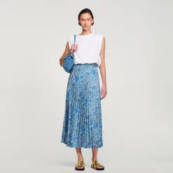 Mulheres Sandro Paris Saia Longa Fluida Com Estampa Floral