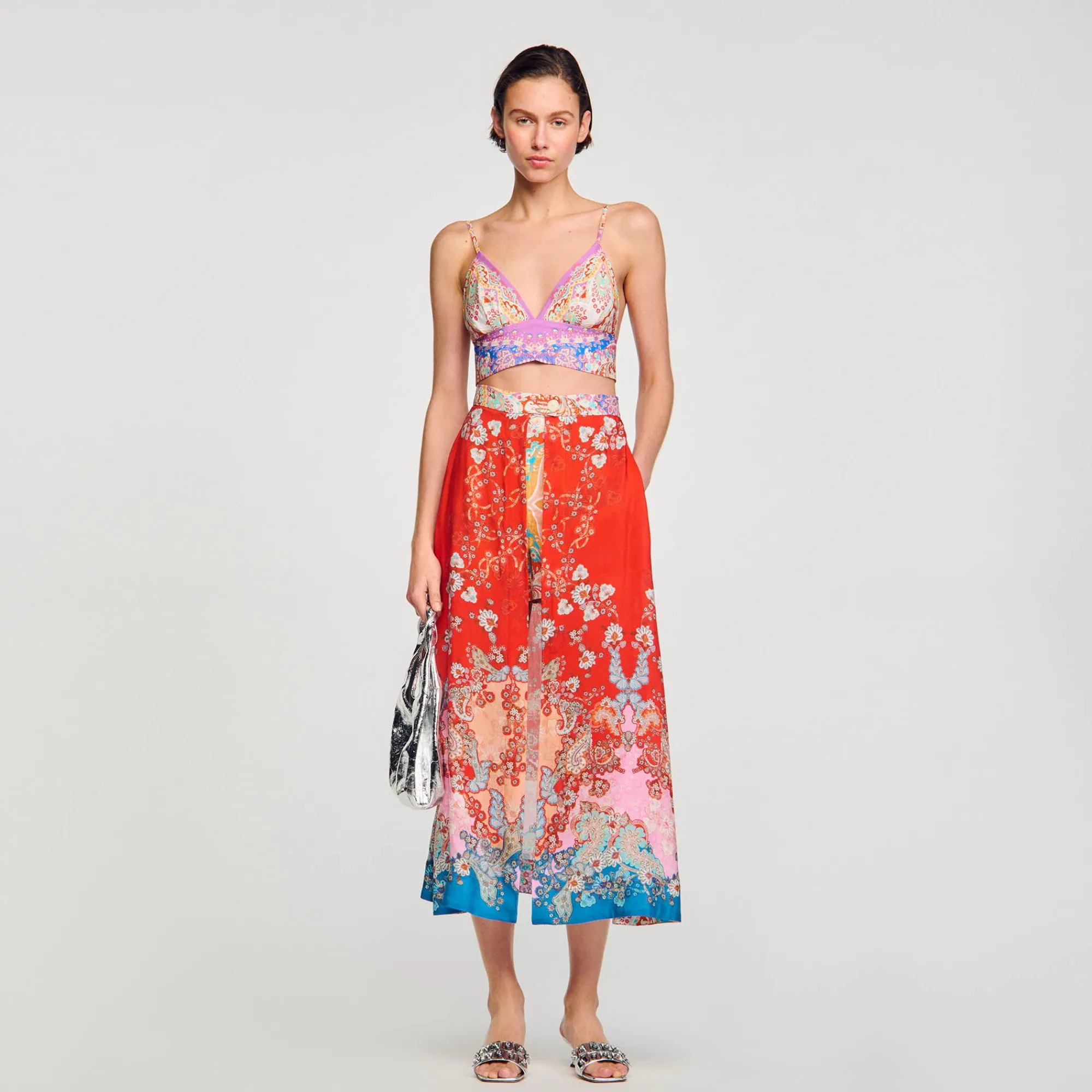 Mulheres Sandro Paris Saia Longa Trompe L'Oeil