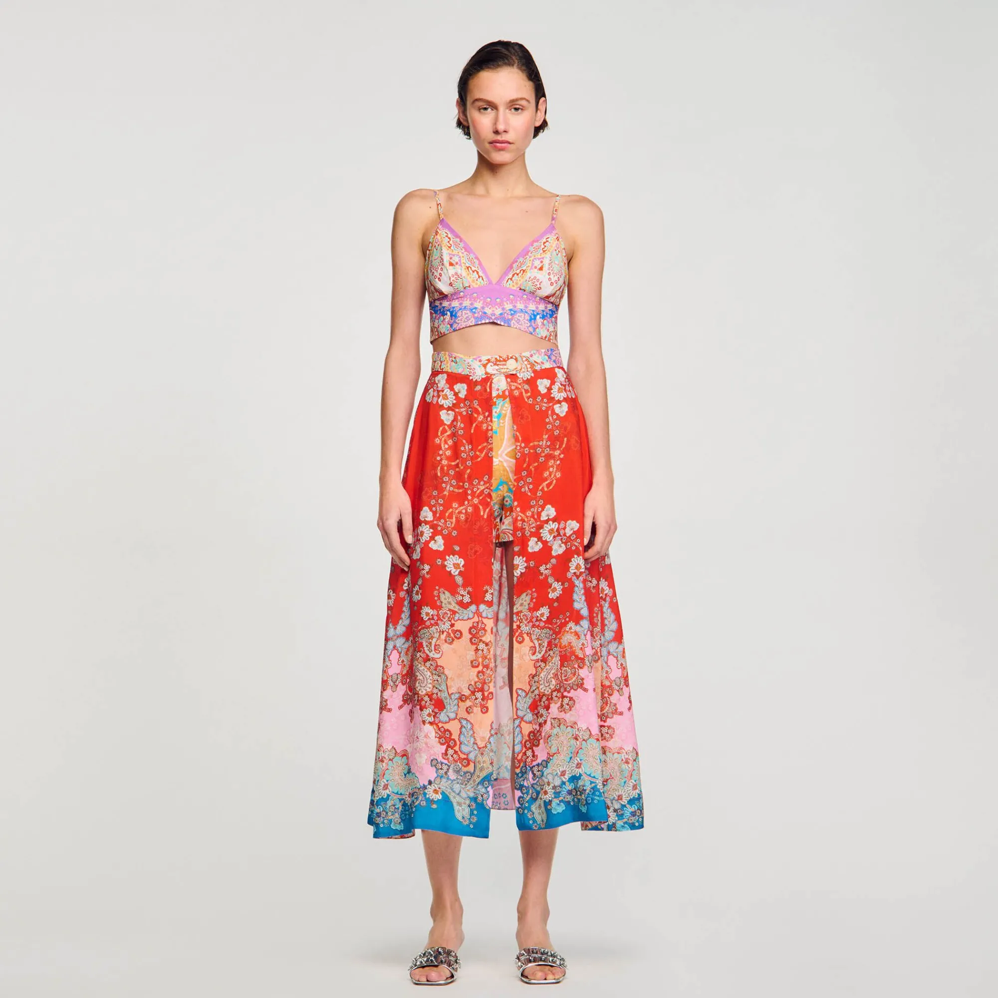 Mulheres Sandro Paris Saia Longa Trompe L'Oeil