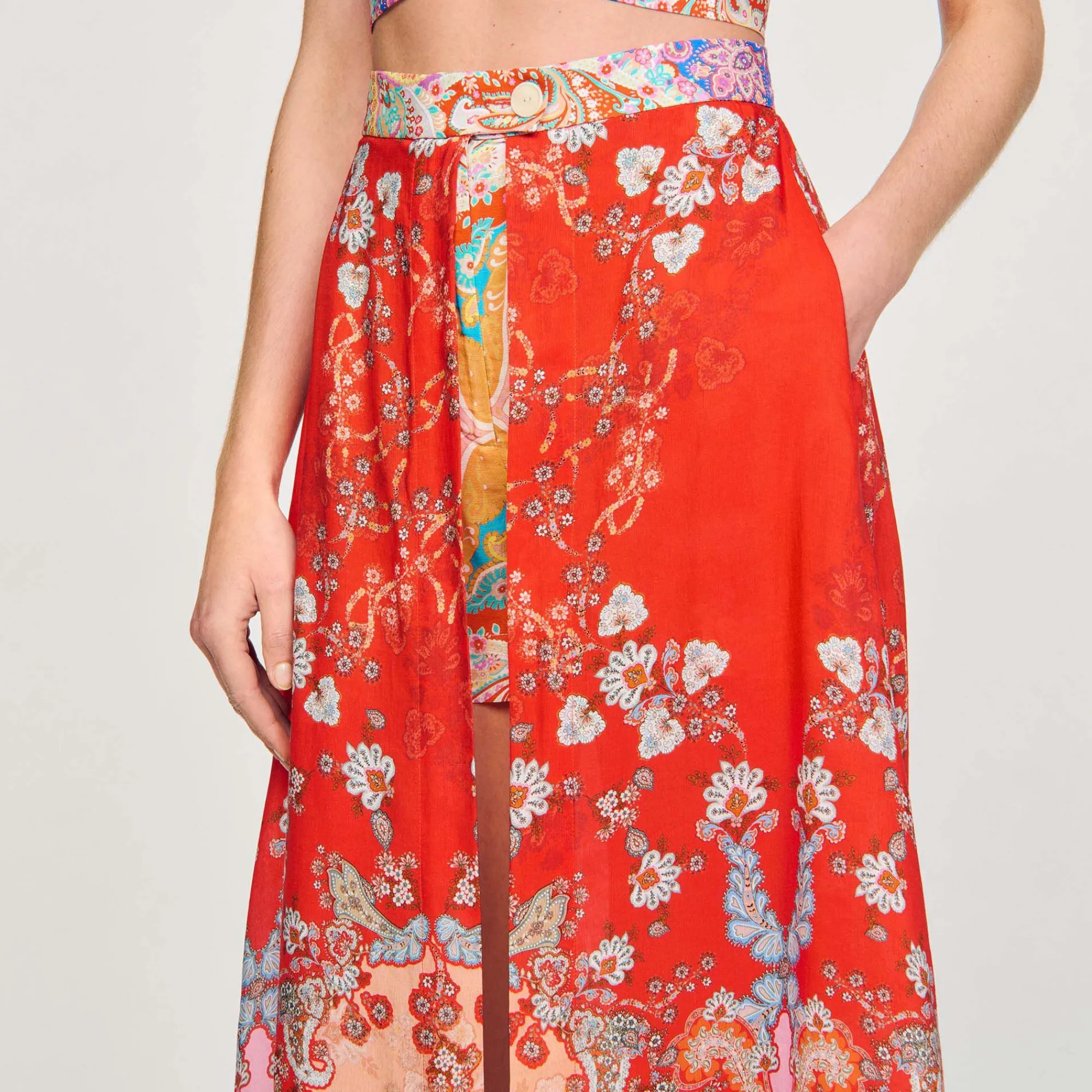 Mulheres Sandro Paris Saia Longa Trompe L'Oeil