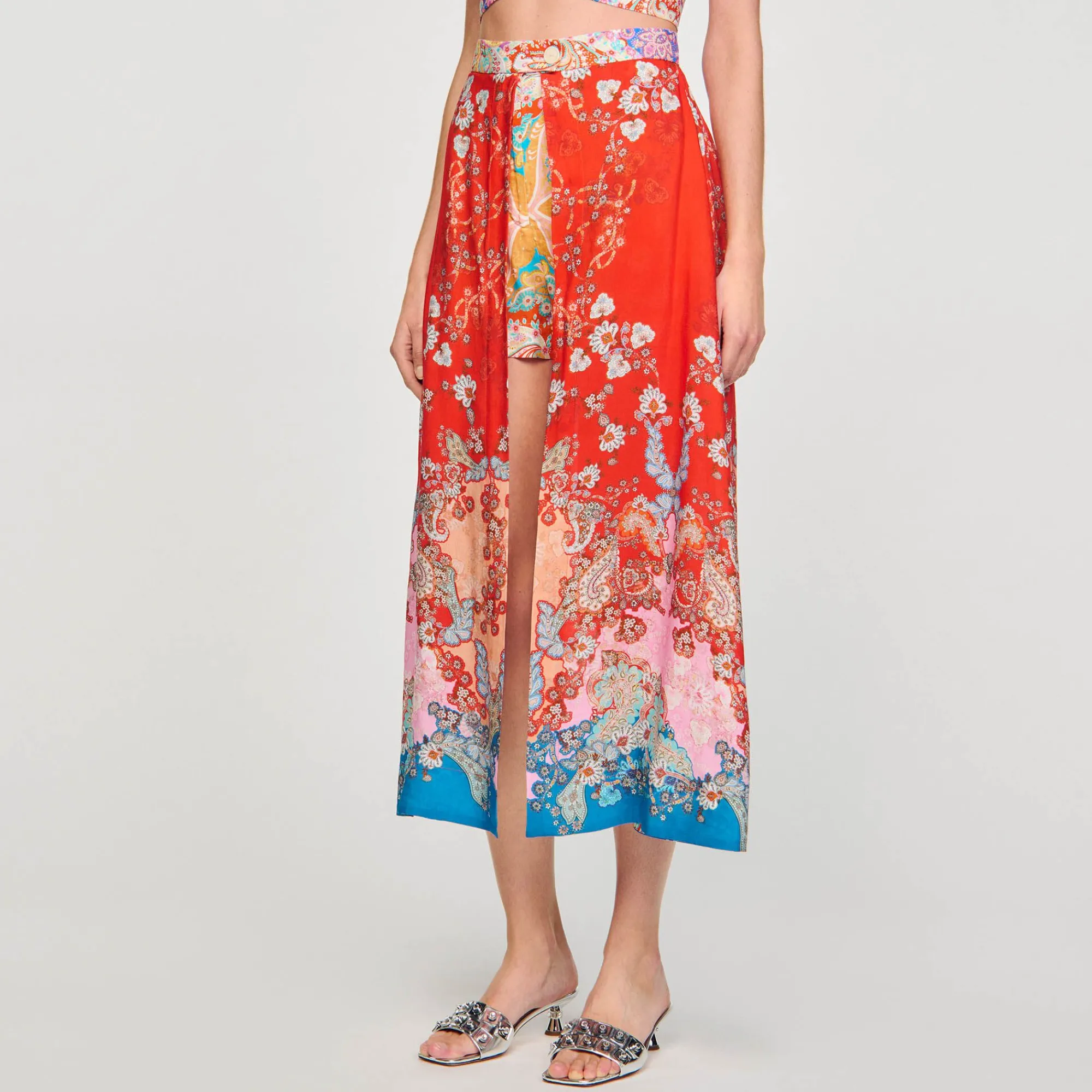 Mulheres Sandro Paris Saia Longa Trompe L'Oeil