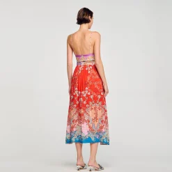 Mulheres Sandro Paris Saia Longa Trompe L'Oeil