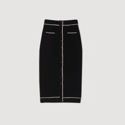 Mulheres Sandro Paris Saia Midi Com Strass