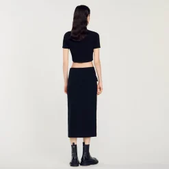 Mulheres Sandro Paris Saia Midi De Tweed