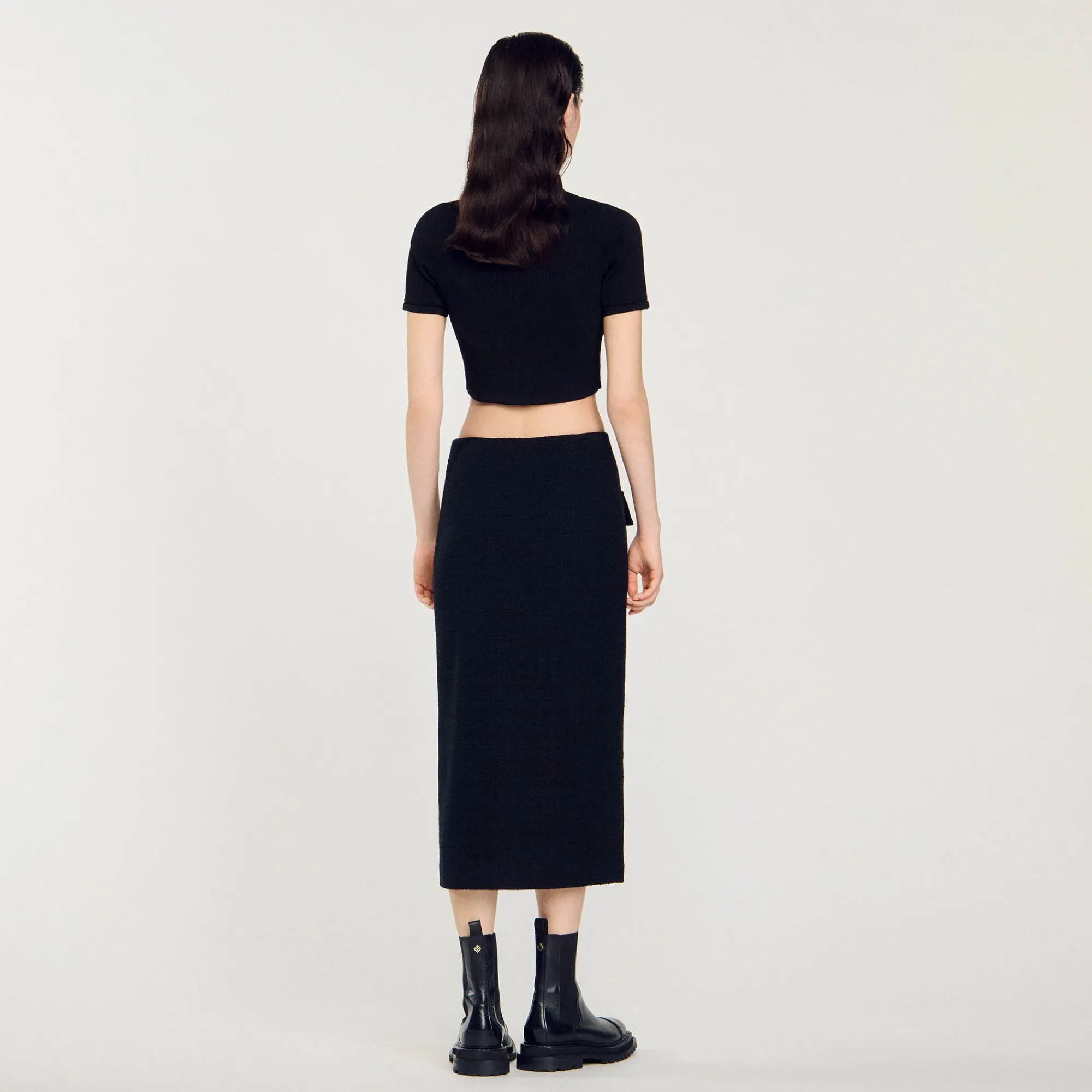 Mulheres Sandro Paris Saia Midi De Tweed