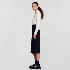 Mulheres Sandro Paris Saia Midi De Tweed