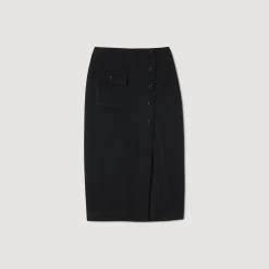 Mulheres Sandro Paris Saia Midi De Tweed