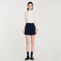 Mulheres Sandro Paris Shorts Com Bainha