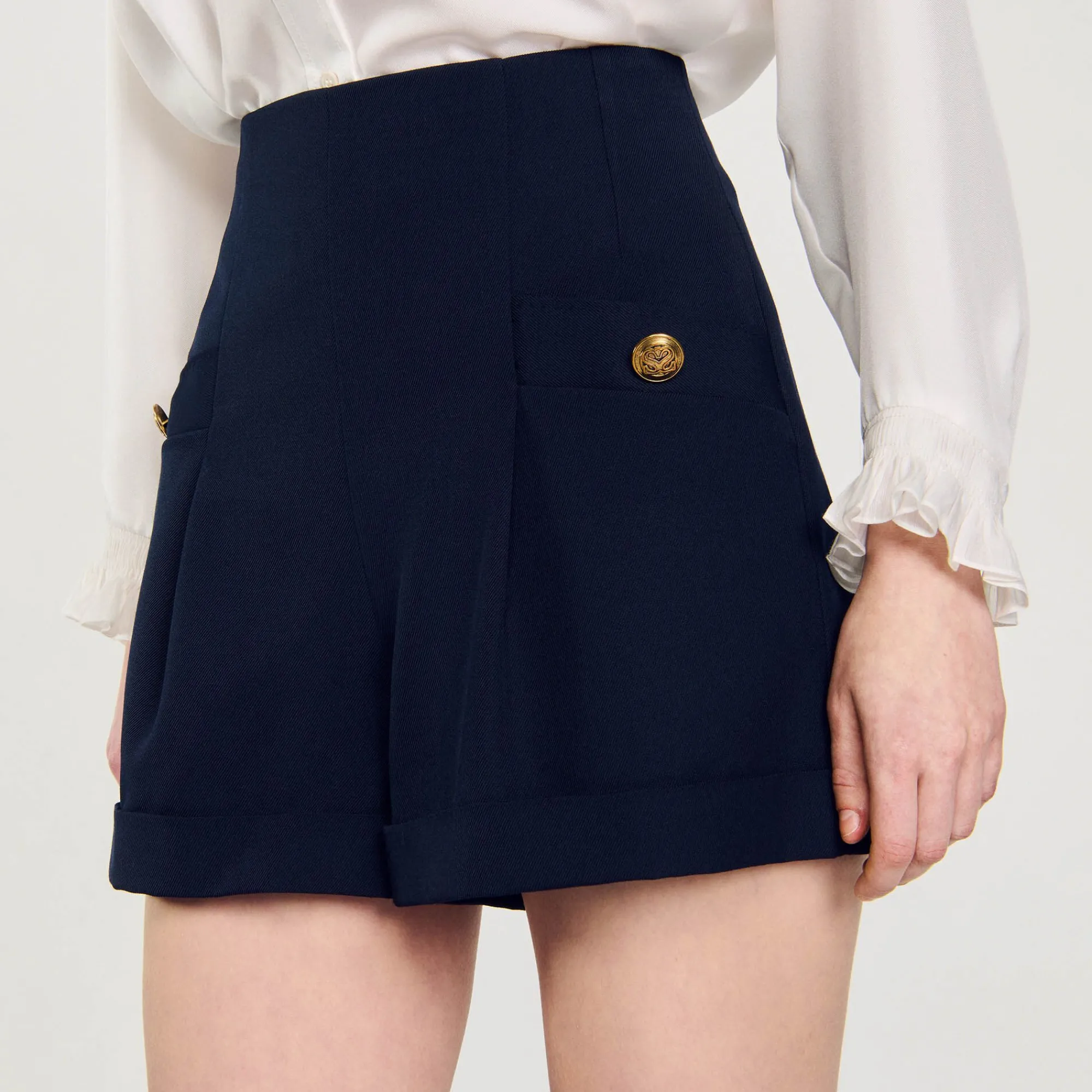 Mulheres Sandro Paris Shorts Com Bainha