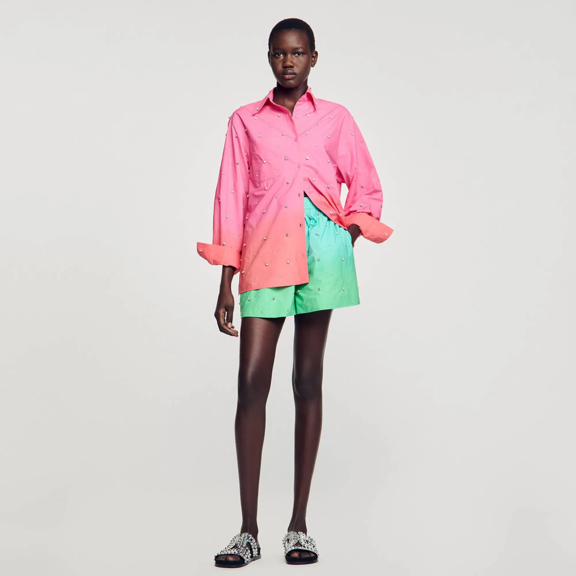 Mulheres Sandro Paris Shorts Com Strass