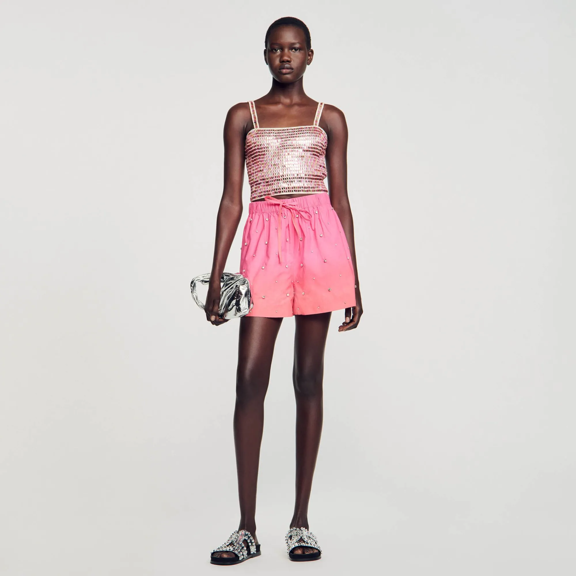 Mulheres Sandro Paris Shorts Com Strass