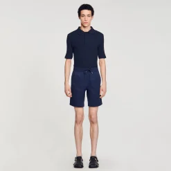 Homem Sandro Paris Shorts De Algodao