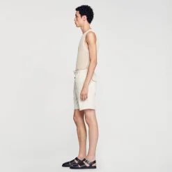 Homem Sandro Paris Shorts De Algodao