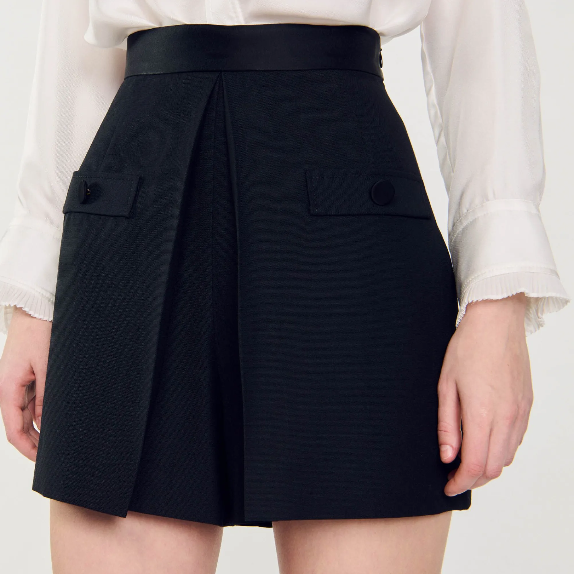 Mulheres Sandro Paris Shorts De Cintura Alta Com Botoes