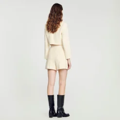 Mulheres Sandro Paris Shorts De Tweed Com Cintura Alta