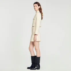 Mulheres Sandro Paris Shorts De Tweed Com Cintura Alta