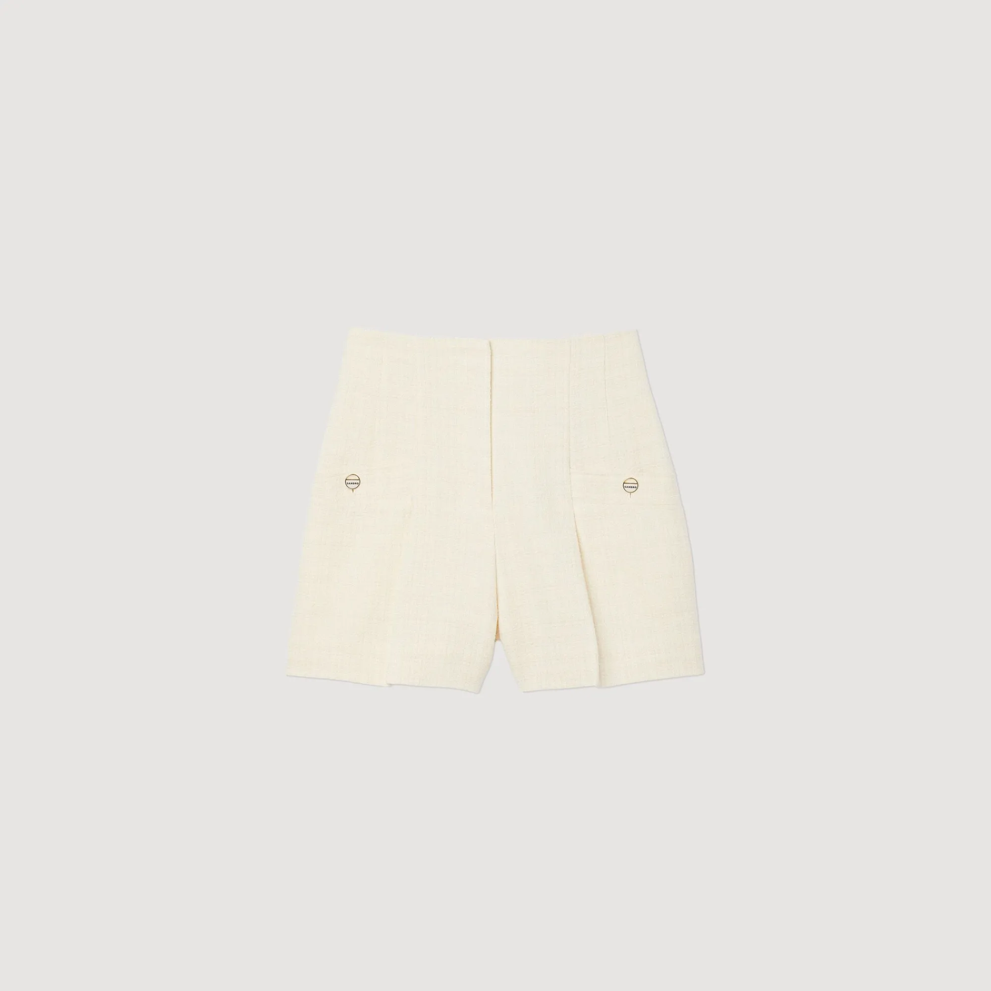 Mulheres Sandro Paris Shorts De Tweed Com Cintura Alta