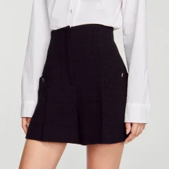 Mulheres Sandro Paris Shorts De Tweed Com Cintura Alta