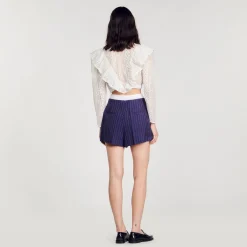 Mulheres Sandro Paris Shorts Listrados