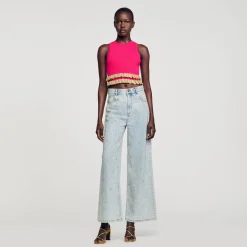 Mulheres Sandro Paris Sueter Com Babados