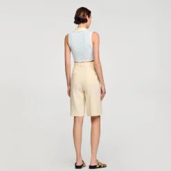 Mulheres Sandro Paris Sueter Cropped Listrado