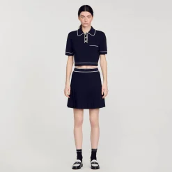 Mulheres Sandro Paris Sueter Curto Tipo Polo