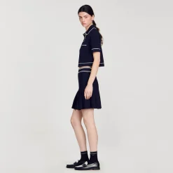 Mulheres Sandro Paris Sueter Curto Tipo Polo