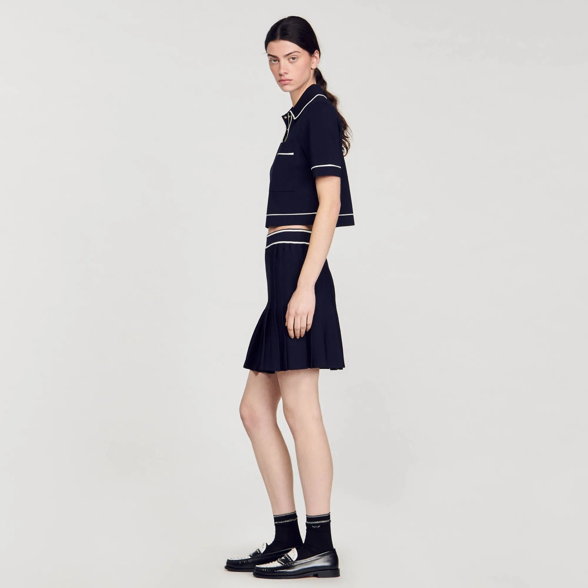 Mulheres Sandro Paris Sueter Curto Tipo Polo