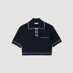 Mulheres Sandro Paris Sueter Curto Tipo Polo
