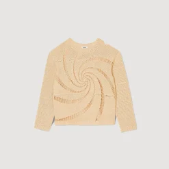 Homem Sandro Paris Sueter De Algodao Em Croche Espiral