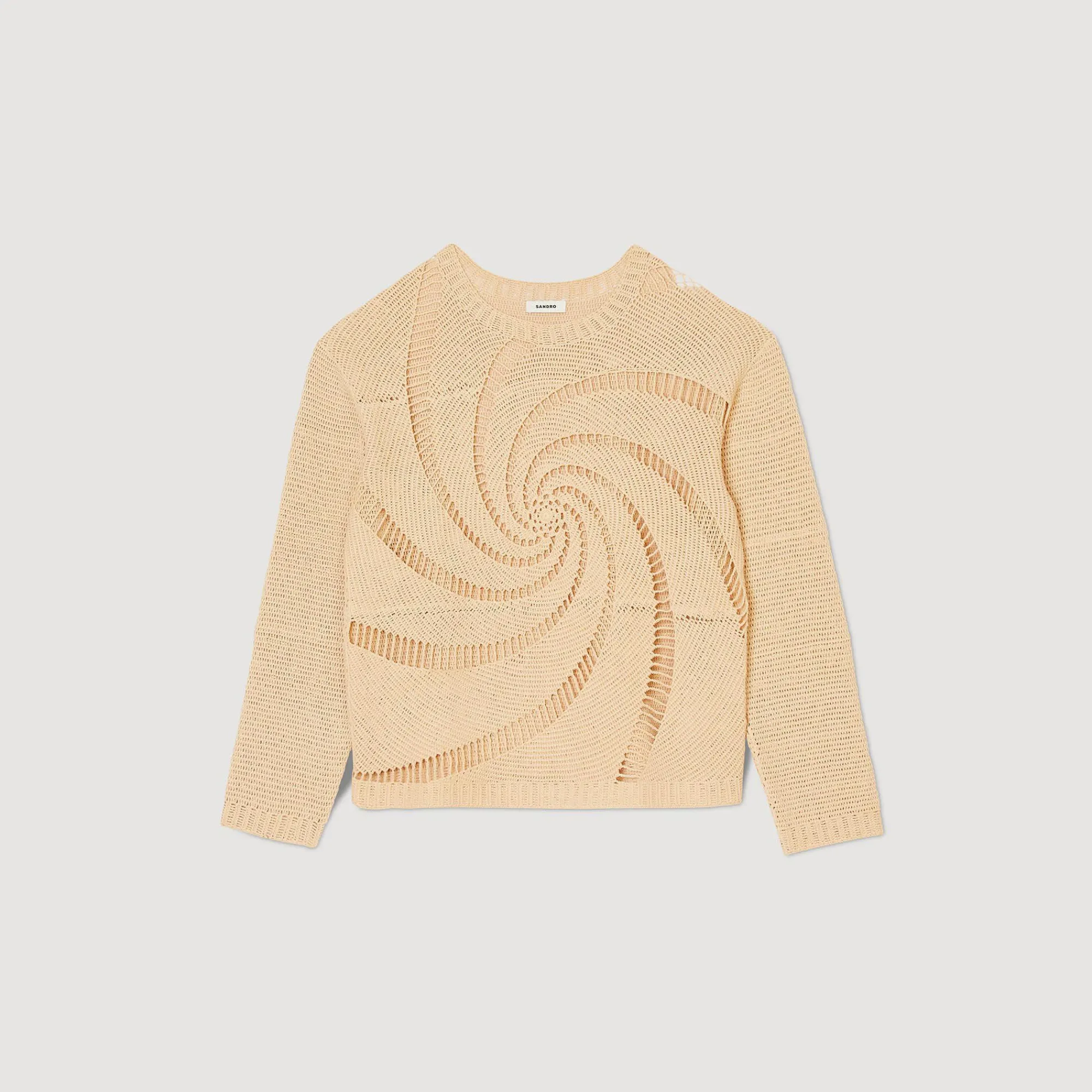 Homem Sandro Paris Sueter De Algodao Em Croche Espiral
