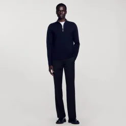 Homem Sandro Paris Sueter De La Com Ziper