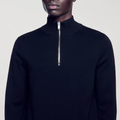 Homem Sandro Paris Sueter De La Com Ziper