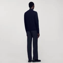 Homem Sandro Paris Sueter De La Com Ziper